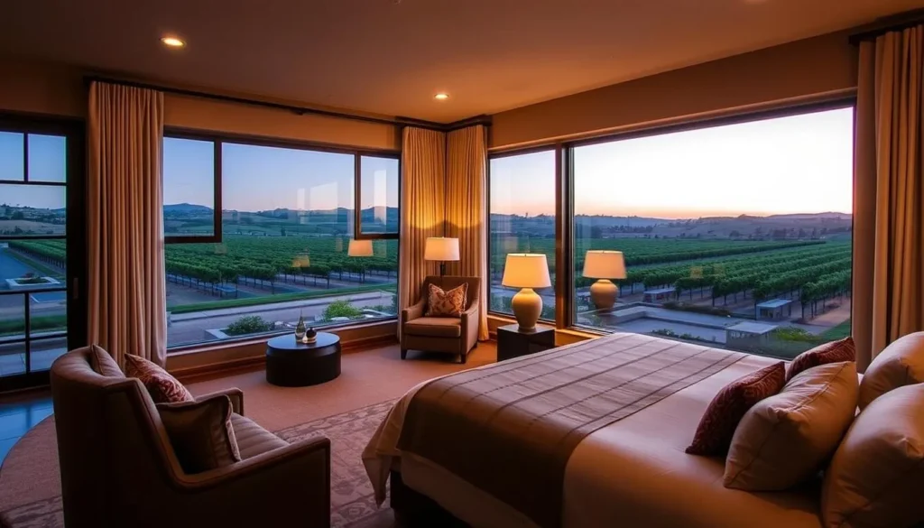 Luxury vineyard accommodation in Paso Robles with views of surrounding vineyards Luxury vineyard accommodation in Paso Robles with views of surrounding vineyards