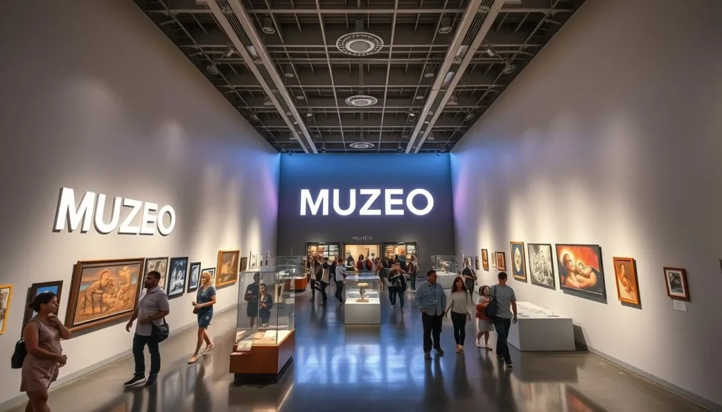 MUZEO Museum and Cultural Center in Anaheim California with art exhibits and visitors MUZEO Museum and Cultural Center in Anaheim California with art exhibits and visitors
