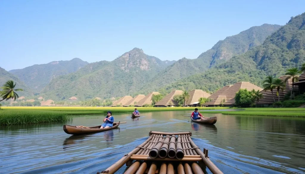Mai Chau bamboo rafting