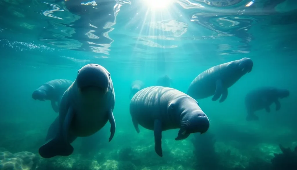 Manatees at Merritt Island National Wildlife Refuge in Brevard County, Florida Manatees at Merritt Island National Wildlife Refuge in Brevard County, Florida