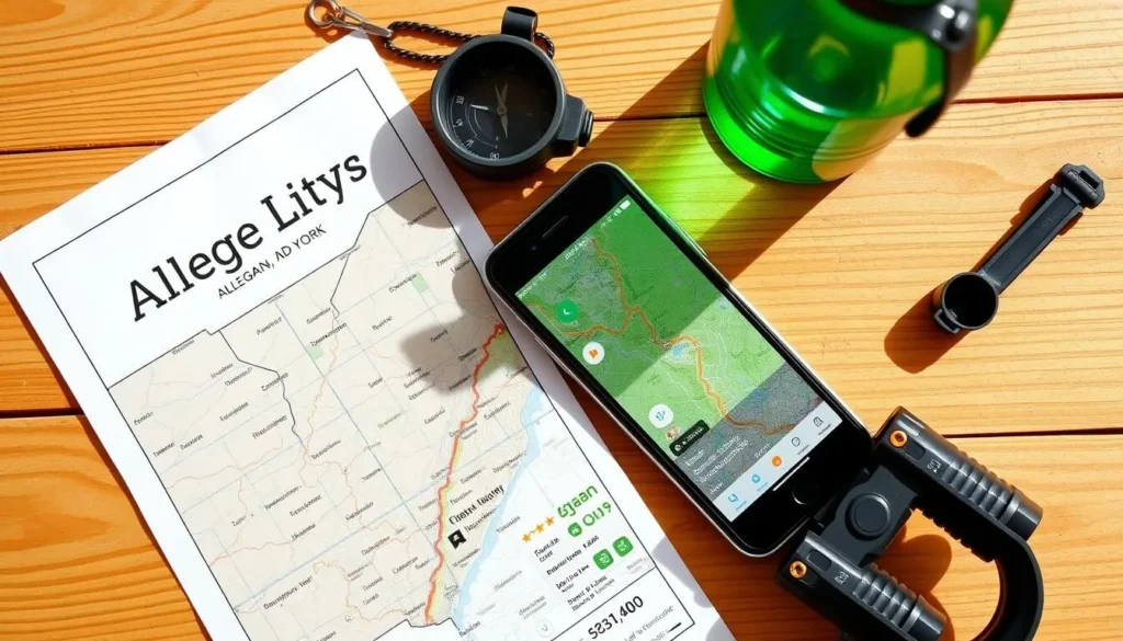Map and hiking gear for exploring Allegany County New York trails Map and hiking gear for exploring Allegany County New York trails