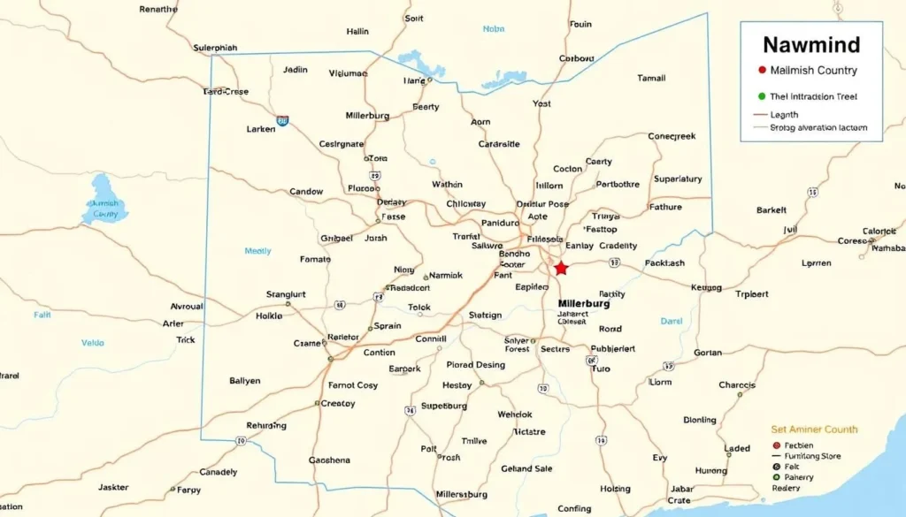 Map of Amish Country Ohio highlighting main attractions and towns Map of Amish Country Ohio highlighting main attractions and towns