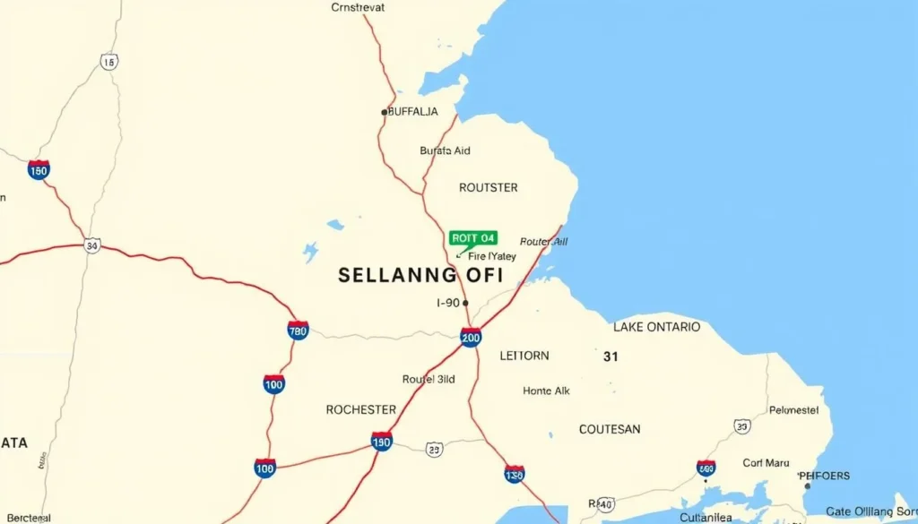 Map showing Orleans County's location between Buffalo and Rochester in New York State Map showing Orleans County's location between Buffalo and Rochester in New York State