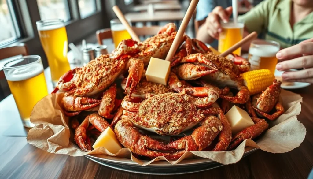 Maryland blue crabs being served at a restaurant near Assateague Island, Delaware Maryland blue crabs being served at a restaurant near Assateague Island, Delaware