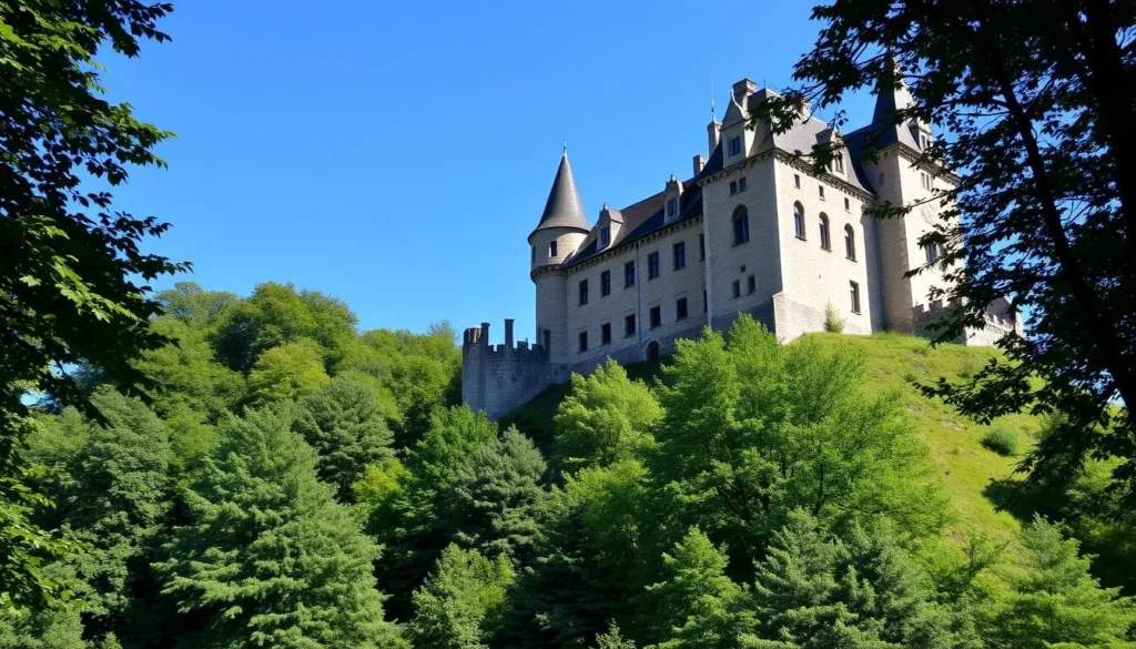 Medieval Castle of Haut Koenigsbourg perched on a hilltop