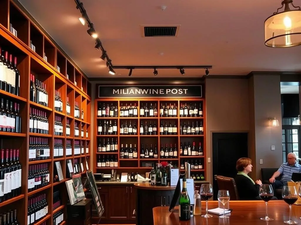 Milan Wine Post with wine selection representing culinary Milan, Ohio things to do Milan Wine Post with wine selection representing culinary Milan, Ohio things to do