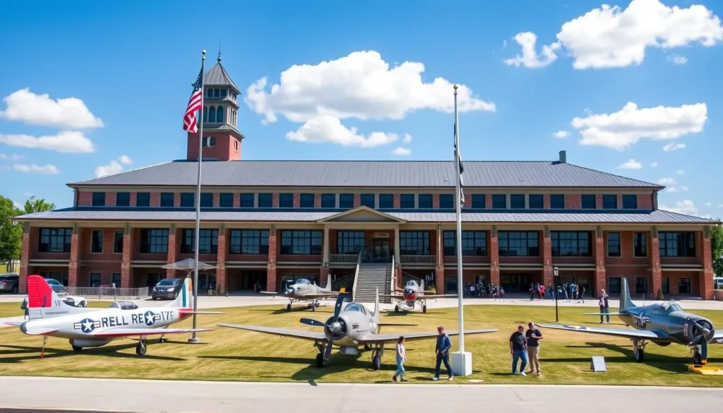 Military Aviation Museum exterior in Chesapeake Virginia with vintage planes Military Aviation Museum exterior in Chesapeake Virginia with vintage planes