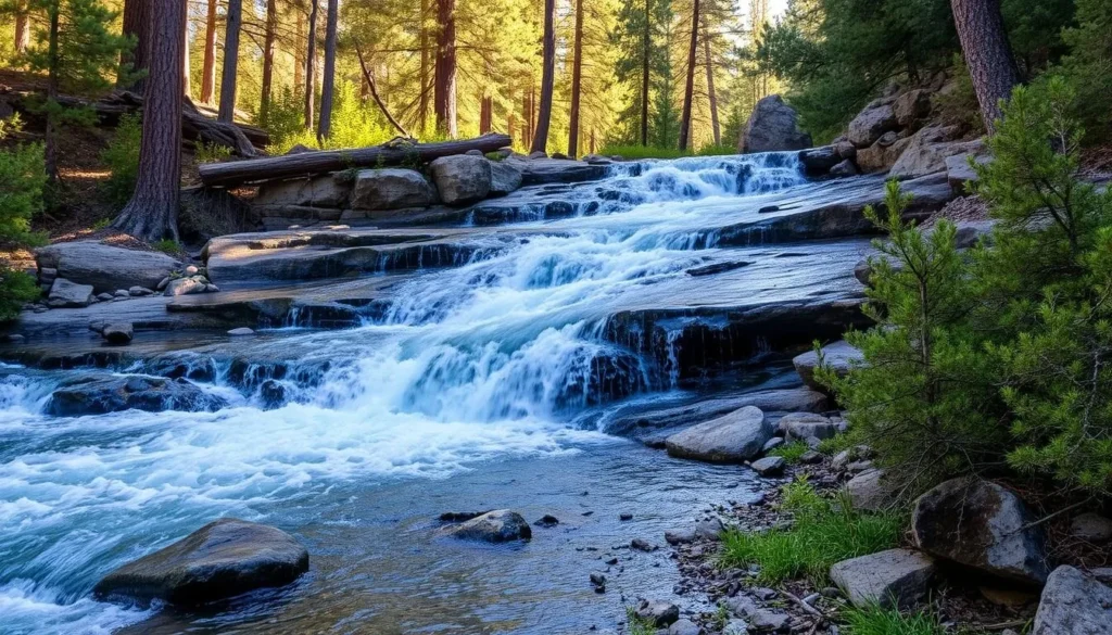 Mill Creek Falls cascading through rocks in Modoc County Mill Creek Falls cascading through rocks in Modoc County