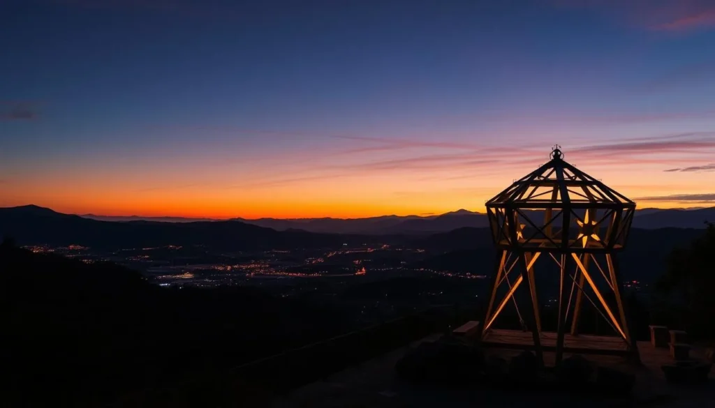 Mill Mountain Star viewpoint overlooking Roanoke on a clear summer evening Mill Mountain Star viewpoint overlooking Roanoke on a clear summer evening