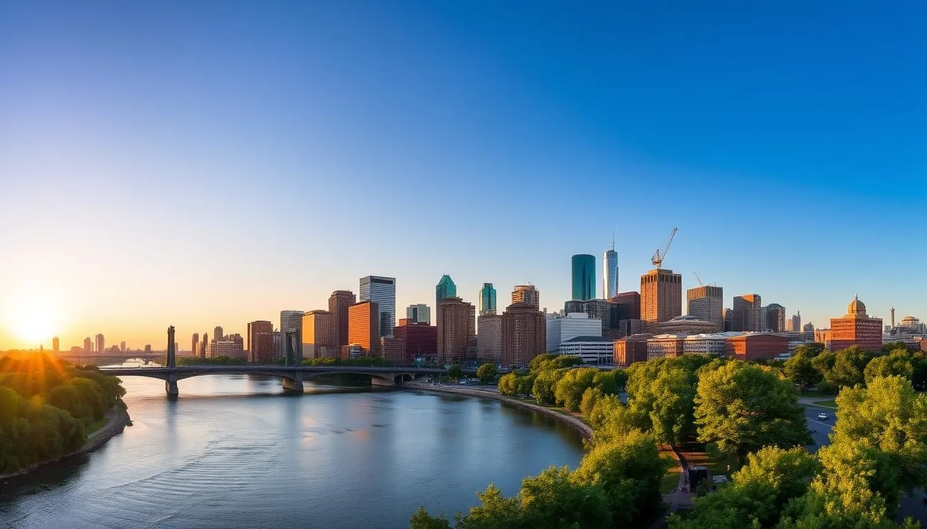 Minneapolis skyline view with the Mississippi River and Stone Arch Bridge, showcasing the best things to do in Minneapolis, Minnesota