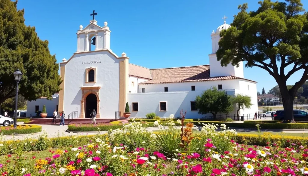 Mission San Luis Obispo de Tolosa with its distinctive architecture and gardens Mission San Luis Obispo de Tolosa with its distinctive architecture and gardens