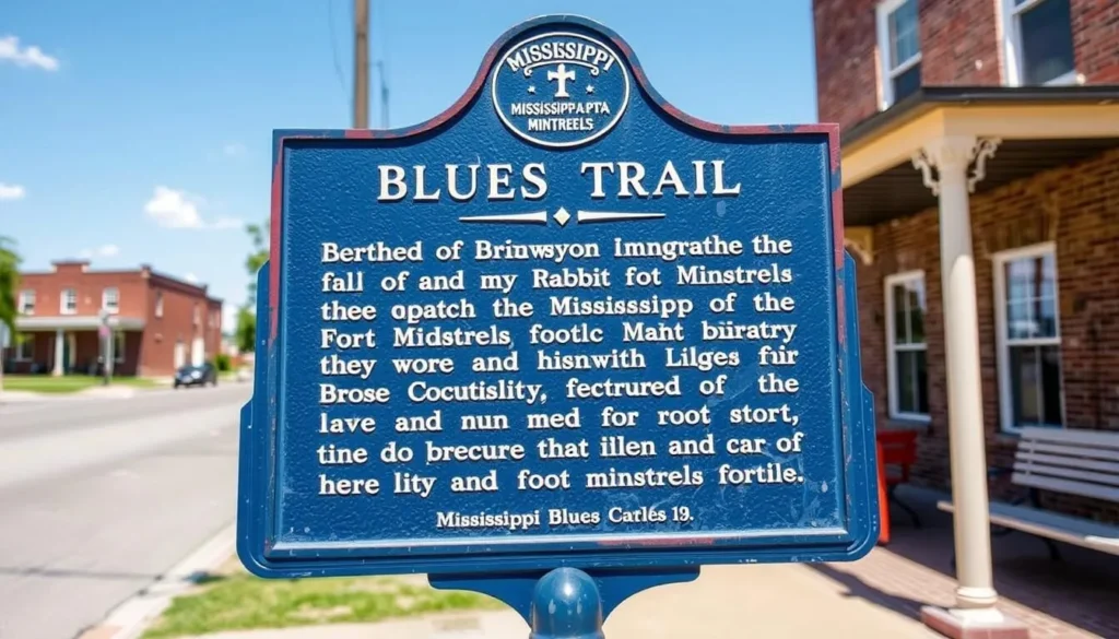 Mississippi Blues Trail marker in Port Gibson commemorating the Rabbit Foot Minstrels Mississippi Blues Trail marker in Port Gibson commemorating the Rabbit Foot Minstrels