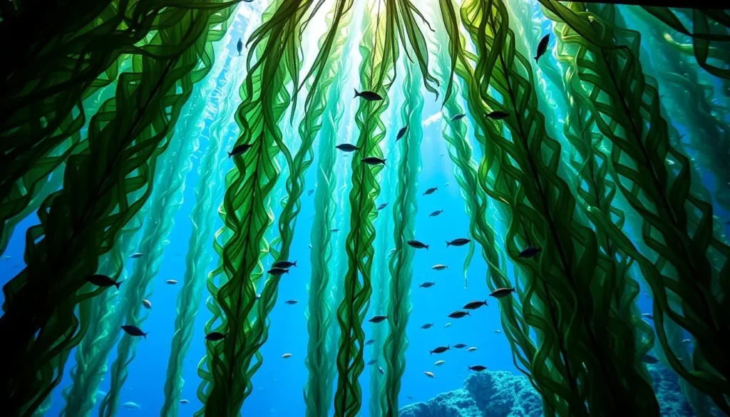Monterey Bay Aquarium's kelp forest exhibit with diverse marine life