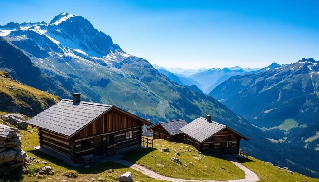 Mountain huts along the Tour des Combins route