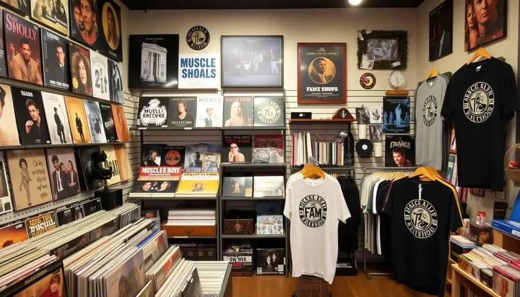 Music memorabilia and souvenirs at FAME Studios gift shop Music memorabilia and souvenirs at FAME Studios gift shop