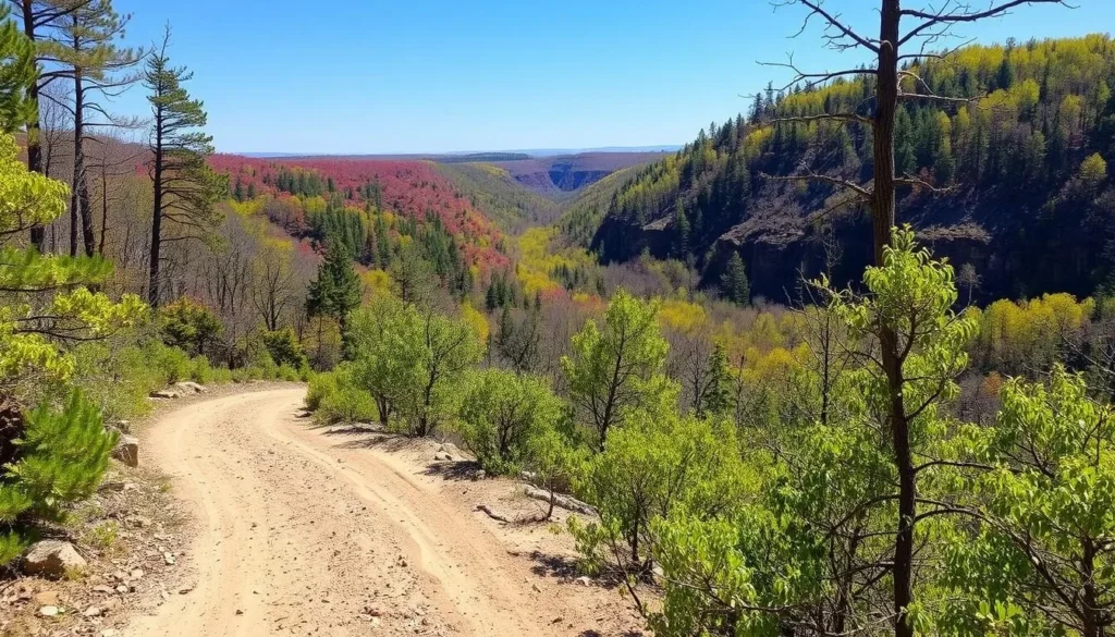 Off-Highway Vehicle (OHV) trails in Mark Twain National Forest, Missouri, with scenic views