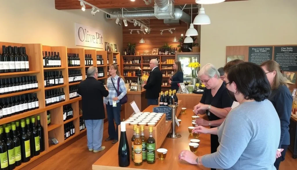 Olive oil tasting at The Olive Pit in Corning, Tehama County, California Olive oil tasting at The Olive Pit in Corning, Tehama County, California