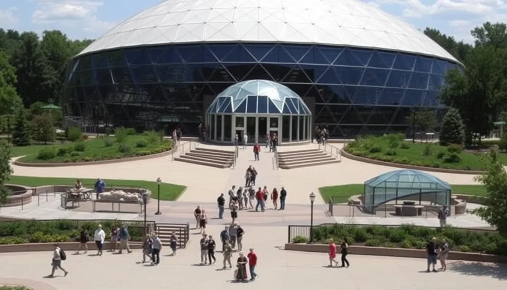 Omaha's Henry Doorly Zoo and Aquarium showing the Desert Dome and visitors Omaha's Henry Doorly Zoo and Aquarium showing the Desert Dome and visitors