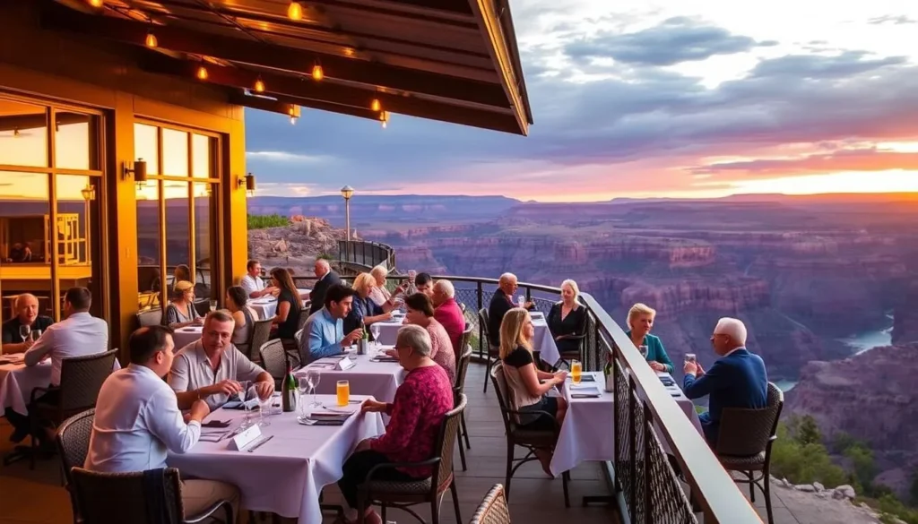 Outdoor dining with canyon views at Elevation 486 restaurant in Twin Falls Idaho