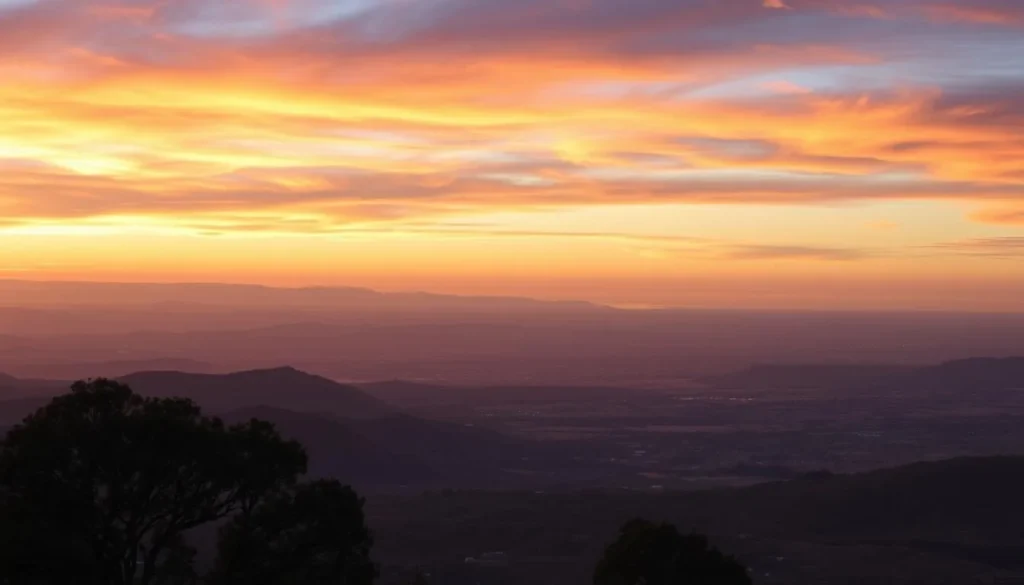 Panoramic sunset view from Fremont Peak in San Benito County showing the Salinas Valley Panoramic sunset view from Fremont Peak in San Benito County showing the Salinas Valley