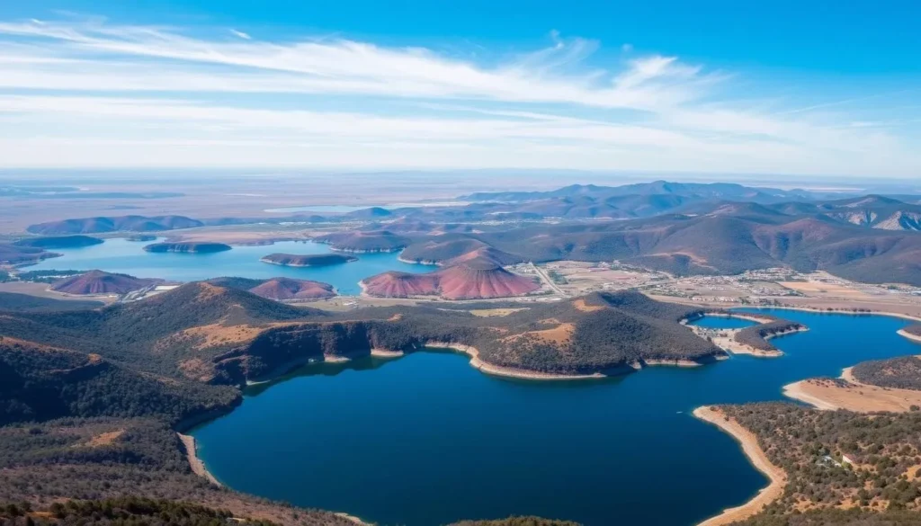 Panoramic view from the 47-foot viewing tower at Lake Oroville