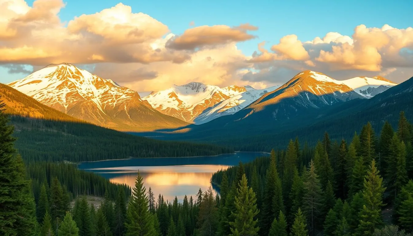 Panoramic view of Alpine County California mountains and lakes