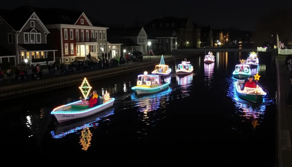 Parade of Lights festival along the Erie Canal in Medina, Orleans County Parade of Lights festival along the Erie Canal in Medina, Orleans County