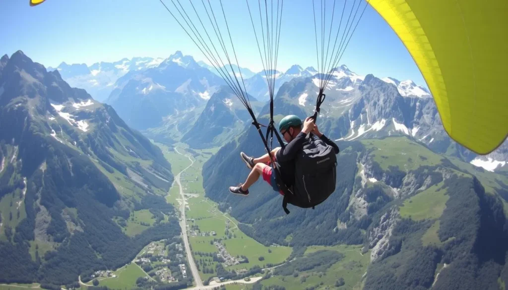 Paragliding in Lauterbrunnen with breathtaking views of the Swiss Alps