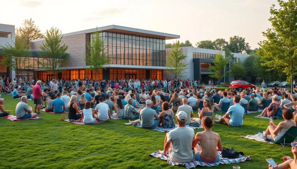People enjoying a summer concert at City Green Park in Sandy Springs