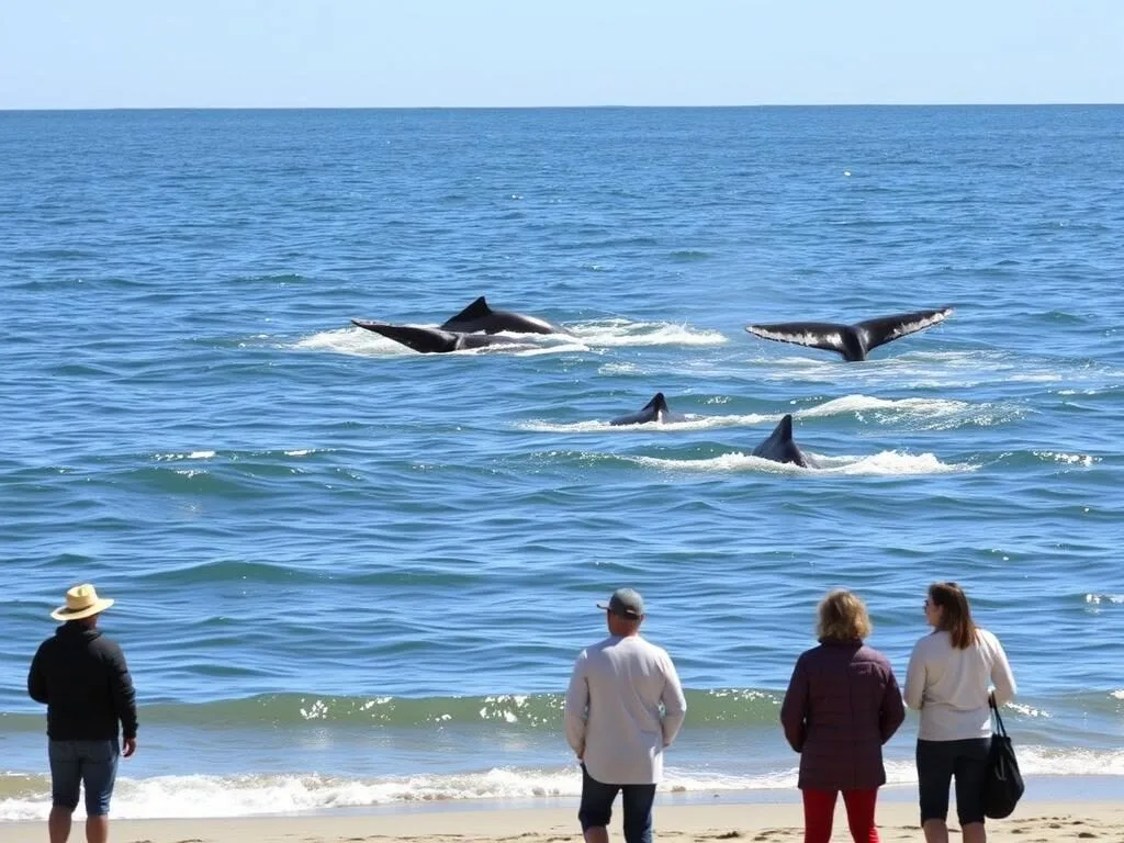 People watching Southern Right whales from El Doradillo Beach near Puerto Madryn People watching Southern Right whales from El Doradillo Beach near Puerto Madryn