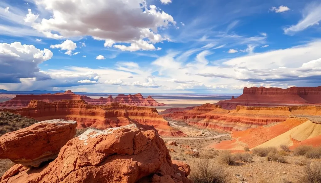 Petrified Forest National Park colorful landscape near Winslow, Arizona Petrified Forest National Park colorful landscape near Winslow, Arizona