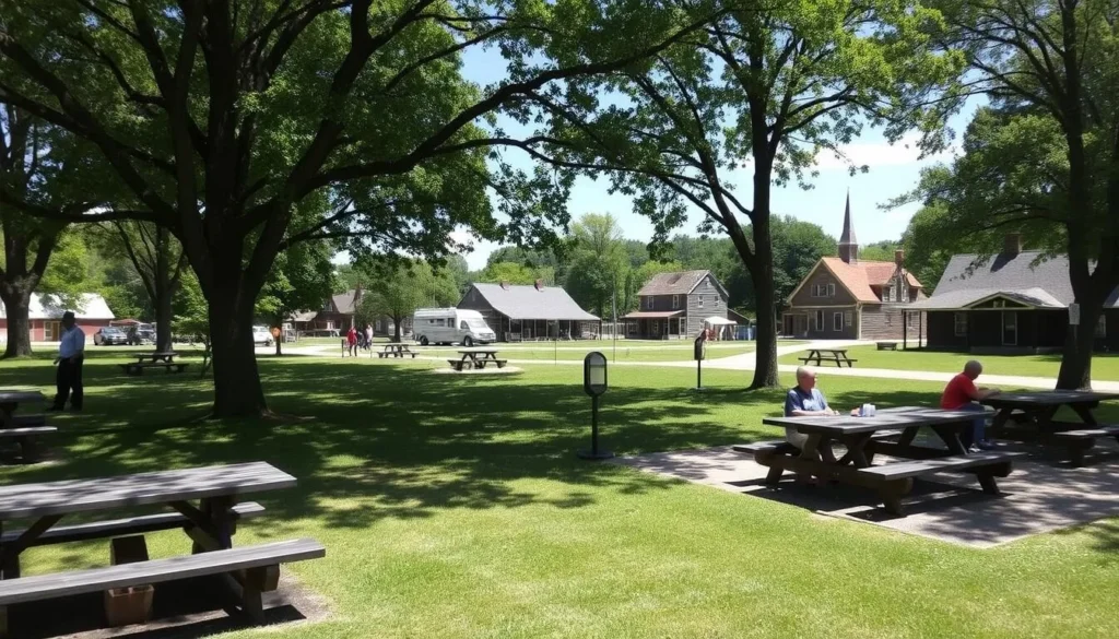 Picnic area at New Salem State Historic Site Picnic area at New Salem State Historic Site