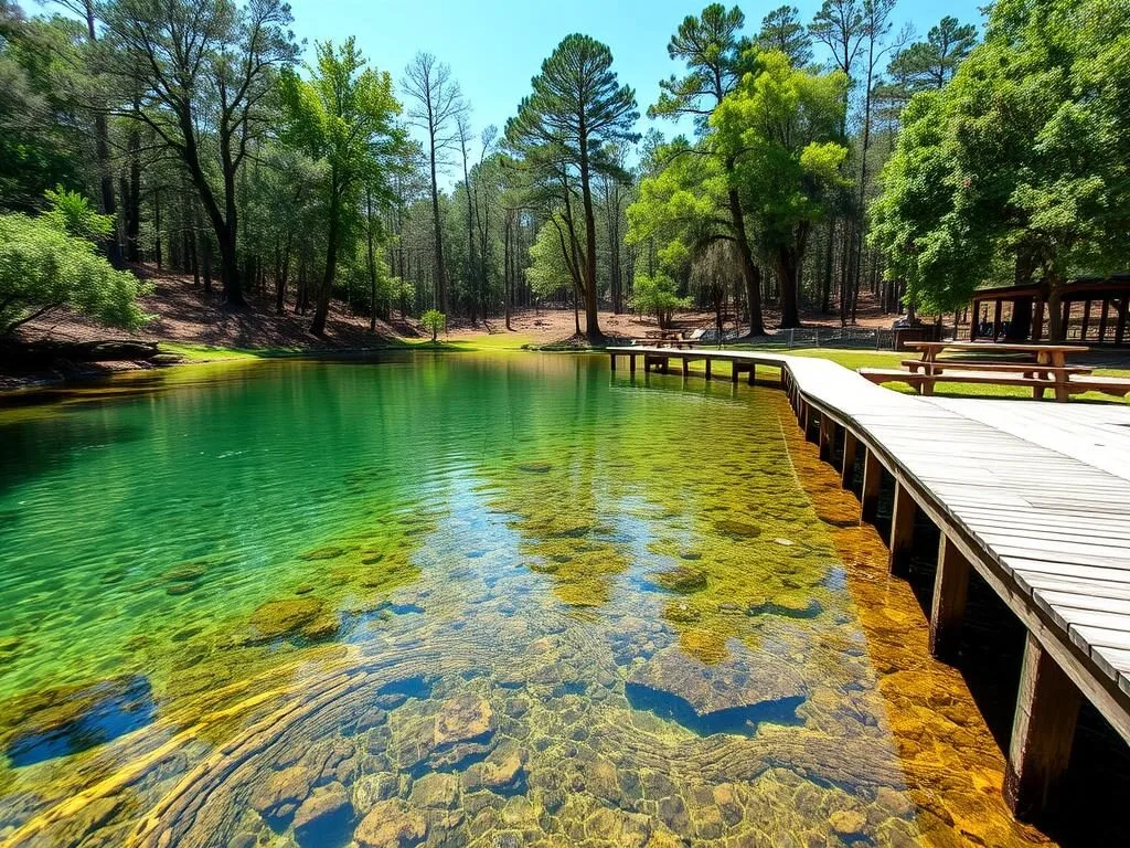 Poe Springs Park in Alachua County Florida showing swimming area
