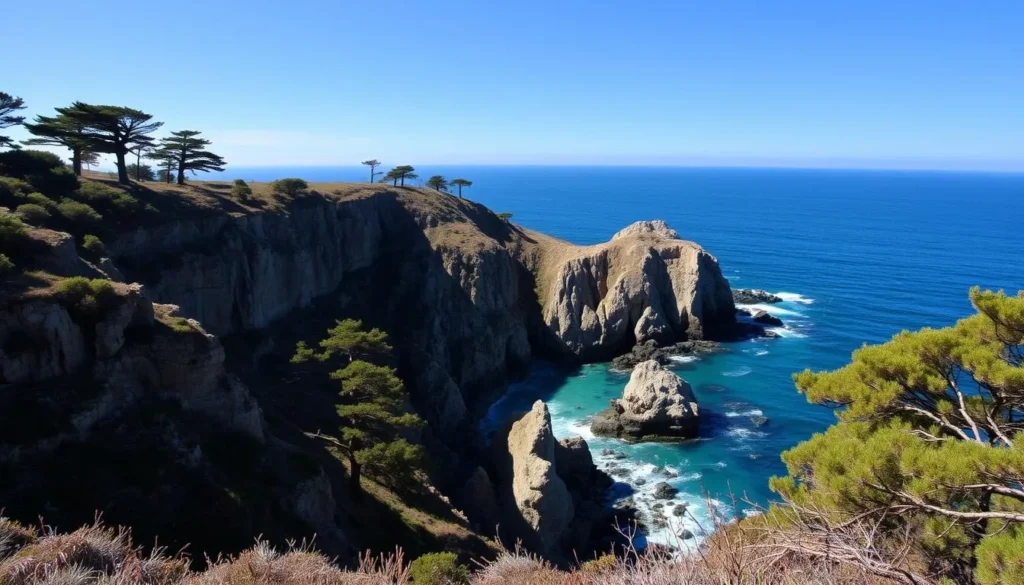 Point Lobos State Natural Reserve coastline with cypress trees and turquoise waters
