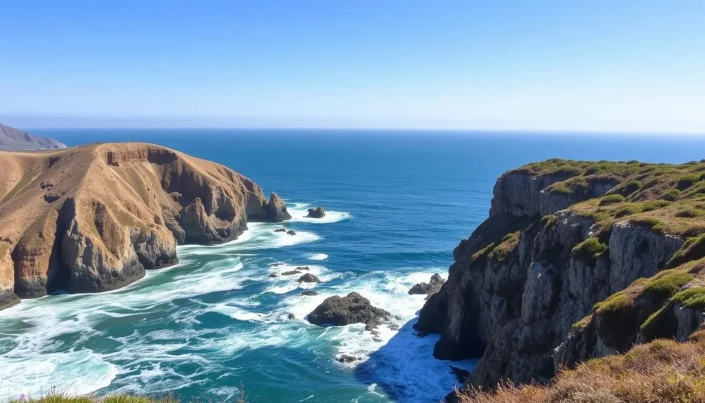 Point Reyes National Seashore coastline with dramatic cliffs and ocean views Point Reyes National Seashore coastline with dramatic cliffs and ocean views