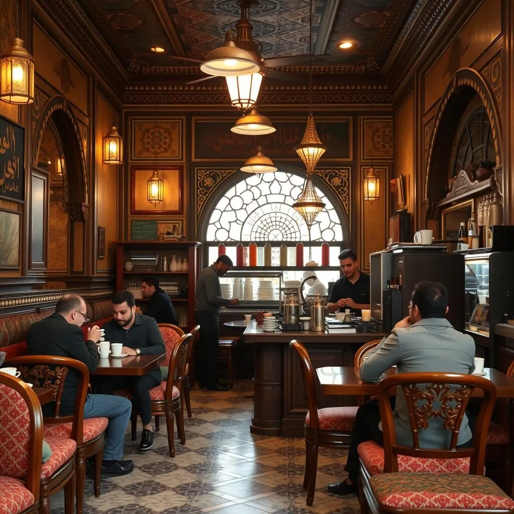 Qahwa House Yemeni coffee shop interior in Dearborn Michigan Qahwa House Yemeni coffee shop interior in Dearborn Michigan