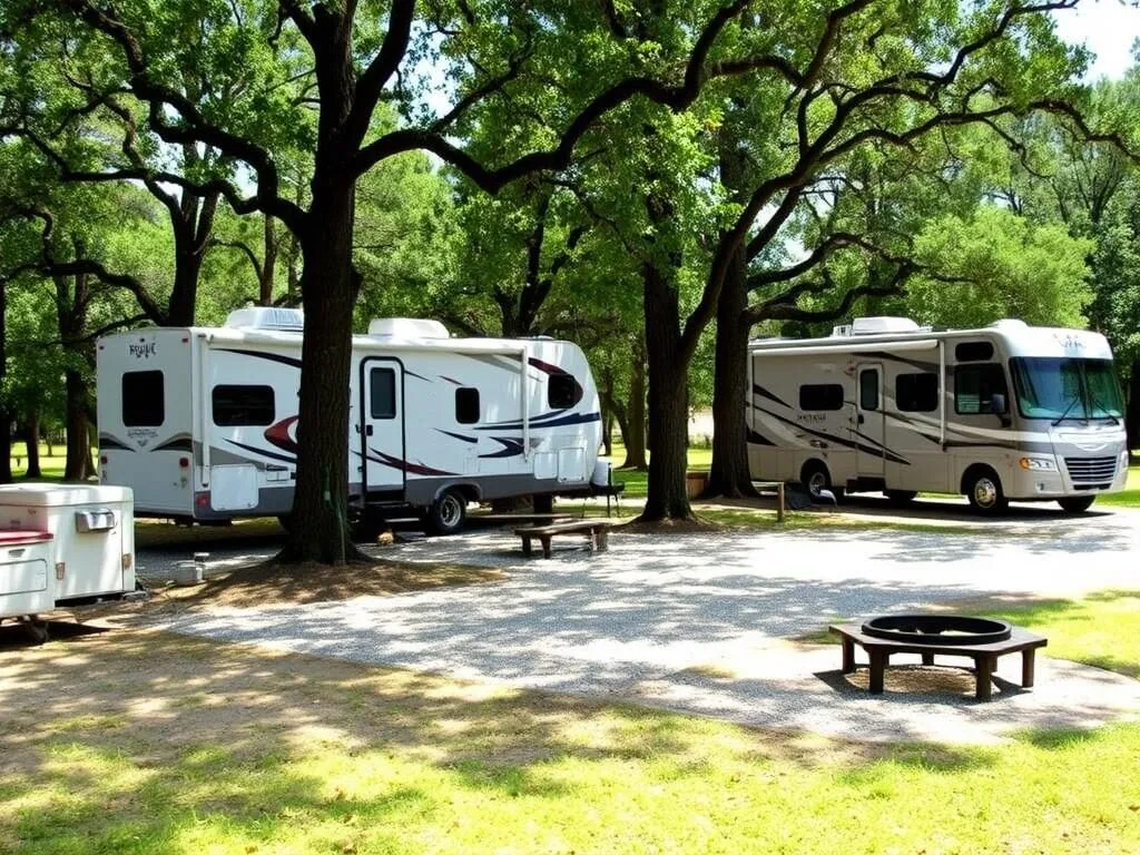 RV campsite at Bogue Chitto State Park with hookups and picnic table RV campsite at Bogue Chitto State Park with hookups and picnic table