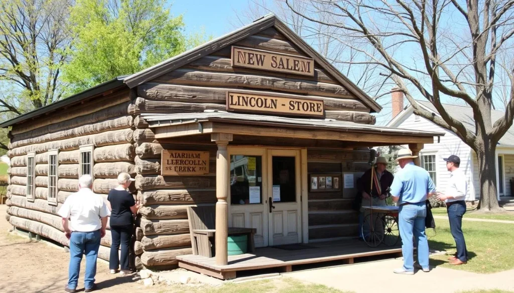 Reconstructed Lincoln-Berry Store where Abraham Lincoln worked in New Salem, Illinois Reconstructed Lincoln-Berry Store where Abraham Lincoln worked in New Salem, Illinois