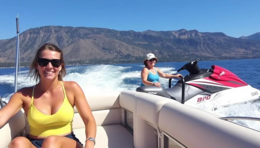 Rent a pontoon boat or jet ski on Big Bear Lake