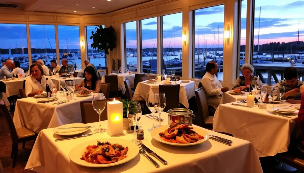 Restaurant in Charlevoix with waterfront dining, fresh seafood dishes, and views of the marina Restaurant in Charlevoix with waterfront dining, fresh seafood dishes, and views of the marina