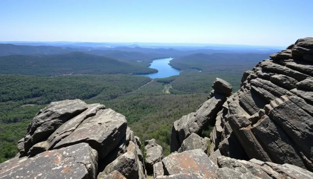 Rimrock Overlook in Allegheny National Forest, Pennsylvania with view of reservoir Rimrock Overlook in Allegheny National Forest, Pennsylvania with view of reservoir