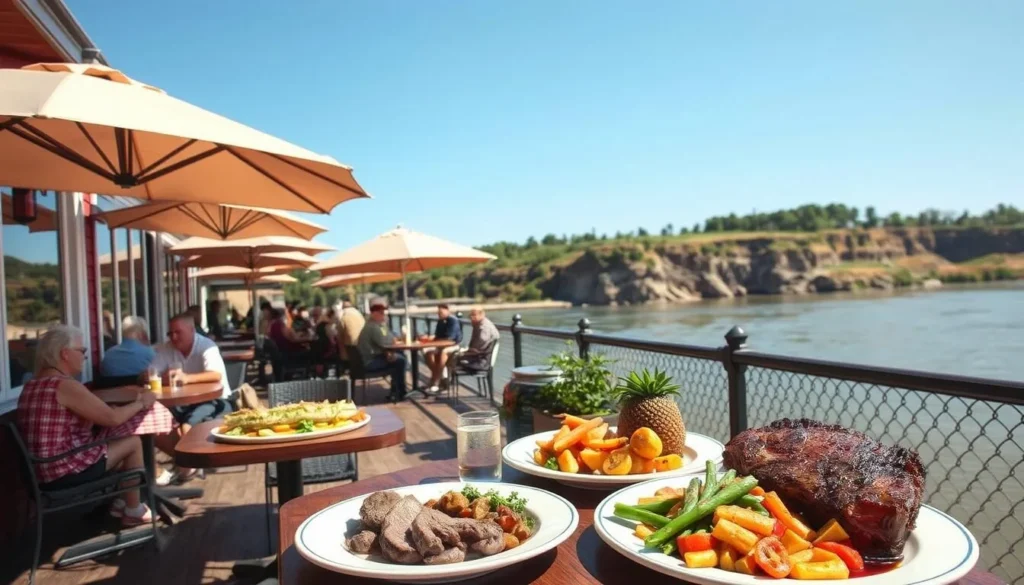 Riverside restaurant with outdoor patio in Marquette Iowa serving local cuisine Riverside restaurant with outdoor patio in Marquette Iowa serving local cuisine