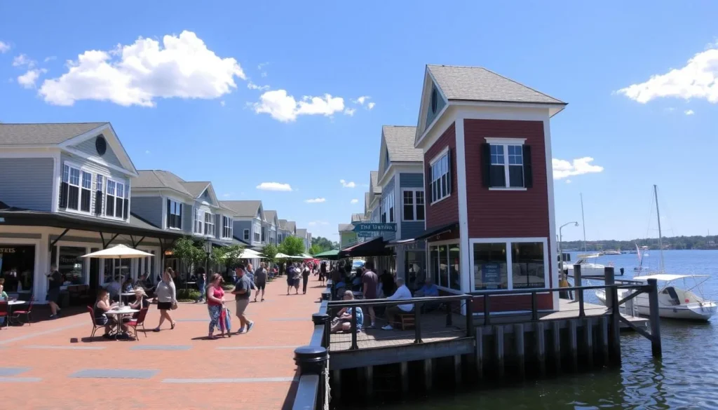 Riverwalk Landing in Yorktown with shops, restaurants, and the York River view Riverwalk Landing in Yorktown with shops, restaurants, and the York River view