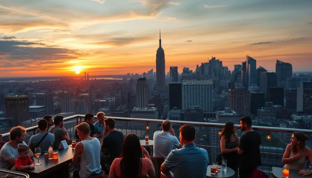 Rooftop bar in Brooklyn with Manhattan skyline views and craft cocktails Rooftop bar in Brooklyn with Manhattan skyline views and craft cocktails