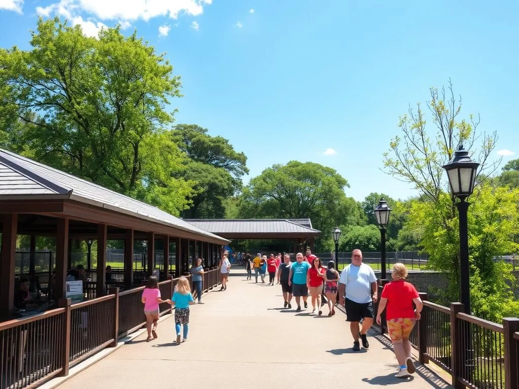 Ross Park Zoo in Broome County showing animal exhibits and visitors enjoying the zoo Ross Park Zoo in Broome County showing animal exhibits and visitors enjoying the zoo