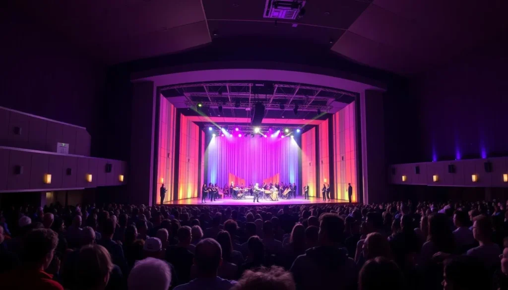 Rozsa Center for the Performing Arts with a stage and audience