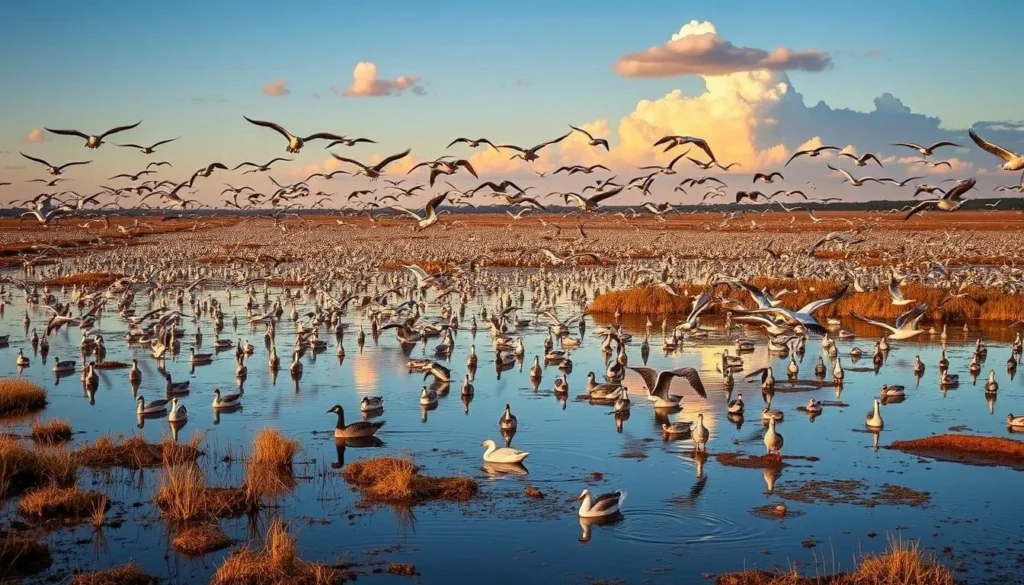 Sacramento National Wildlife Refuge in Glenn County with migratory birds and wetlands Sacramento National Wildlife Refuge in Glenn County with migratory birds and wetlands