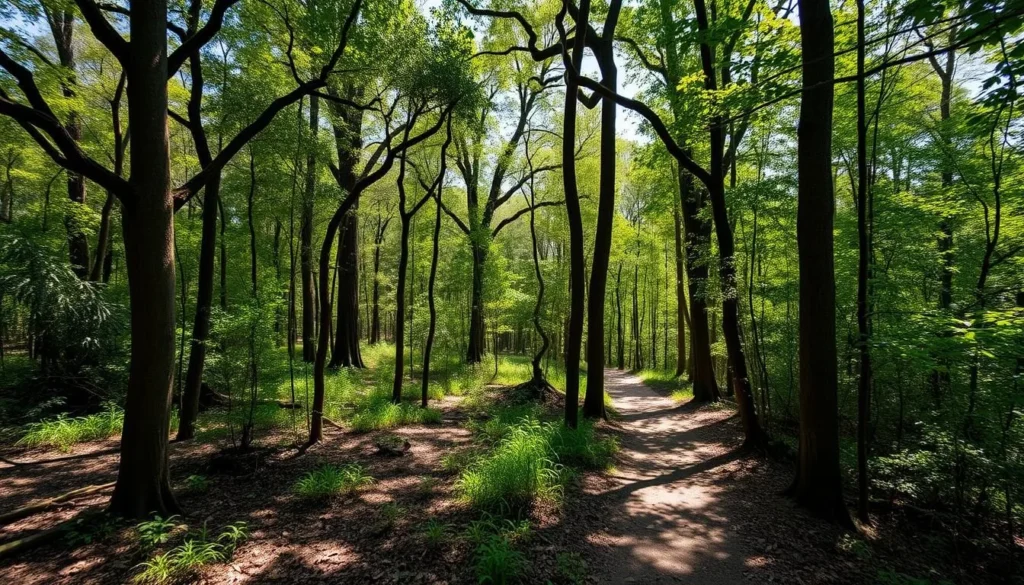 San Felasco Hammock Preserve State Park in Alachua County Florida showing hiking trail