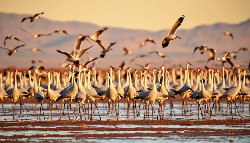 Sandhill cranes at Modoc National Wildlife Refuge during migration Sandhill cranes at Modoc National Wildlife Refuge during migration
