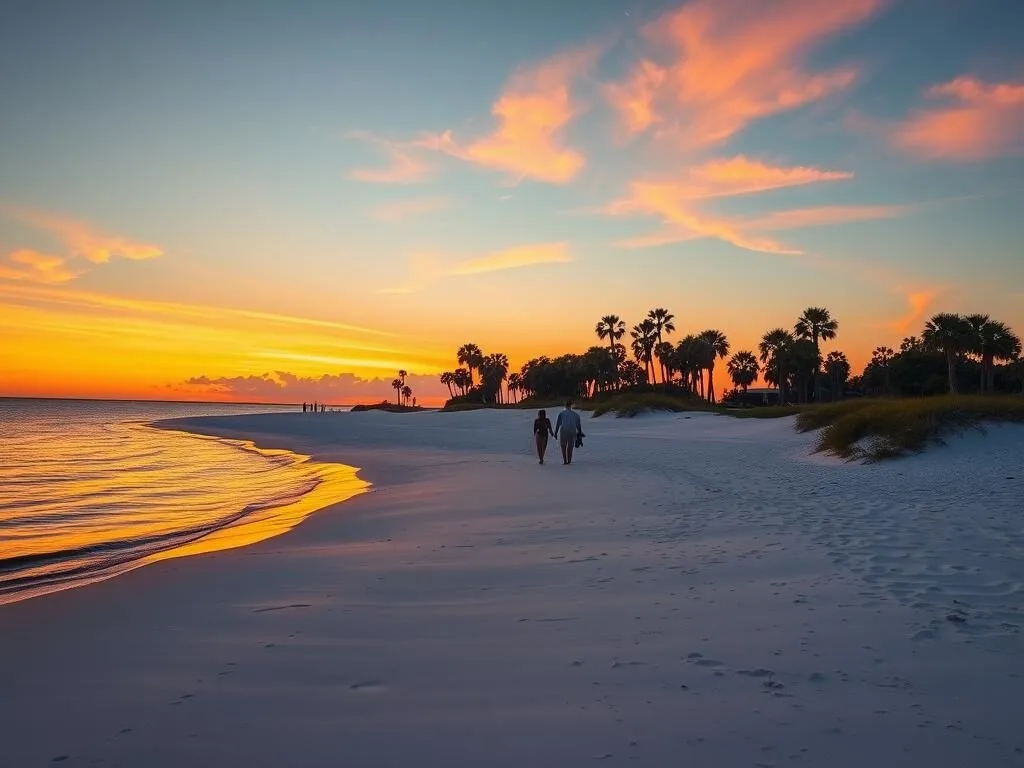 Santa Rosa County Florida beach sunset in spring Santa Rosa County Florida beach sunset in spring